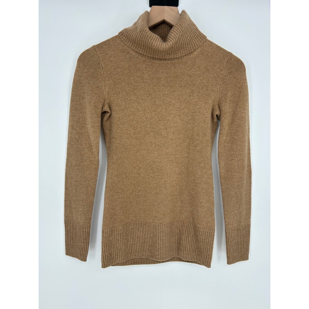 J. Crew Women's 100% Cashmere Turtleneck Brown Solid Pullover Sweater*- Size XXS